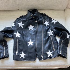 Girls vegan leather jacket.